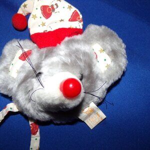 Vintage Holiday Christmas Mouse in Hat Door Knob Cover Decoration
